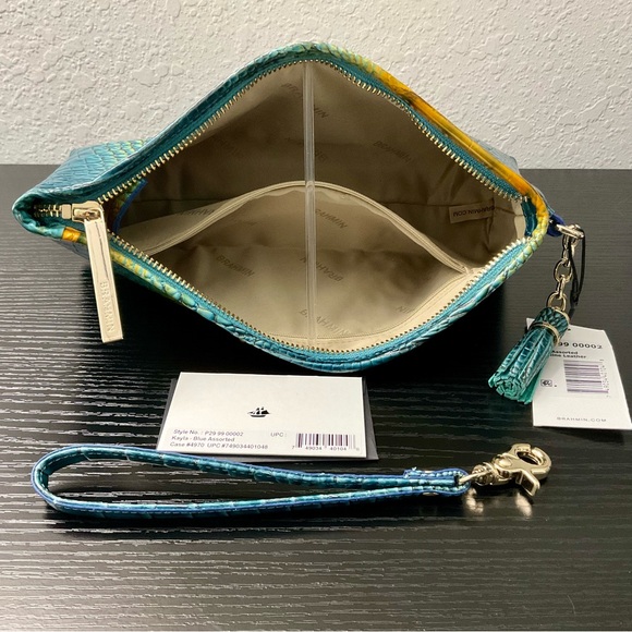 Brahmin Kayla Wristlet Clutch Makeup Bag in BERMUDA OMBRE MELBOURNE HTF RARE